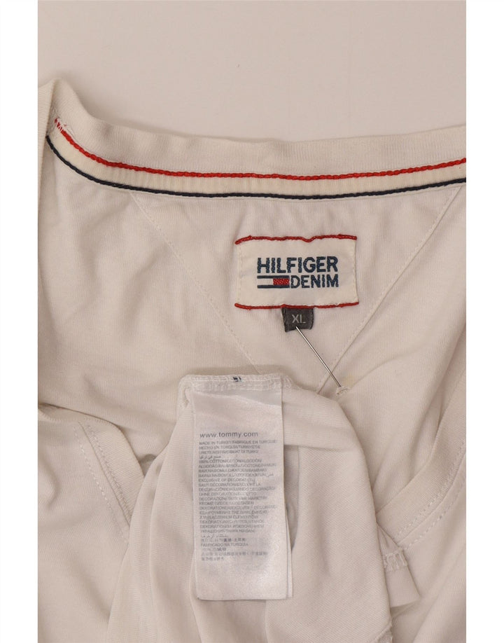 TOMMY HILFIGER Mens T-Shirt Top 2XL White Cotton