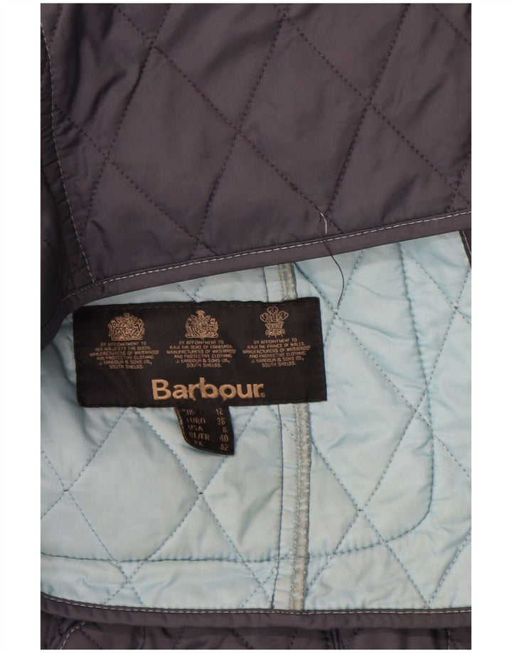 Barbour Womens Quilted Jacket UK 12 Medium Navy Blue Polyamide