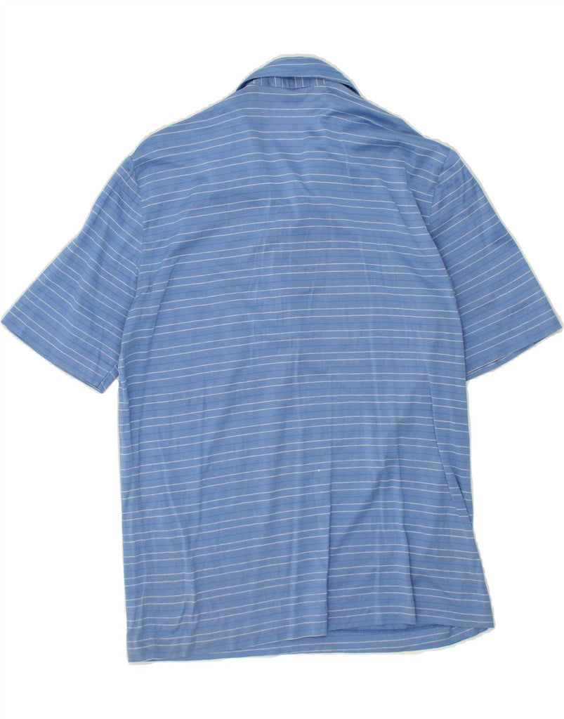 VINTAGE Mens Polo Shirt Small Blue Striped Vintage Vintage and Second-Hand Vintage from Messina Hembry 