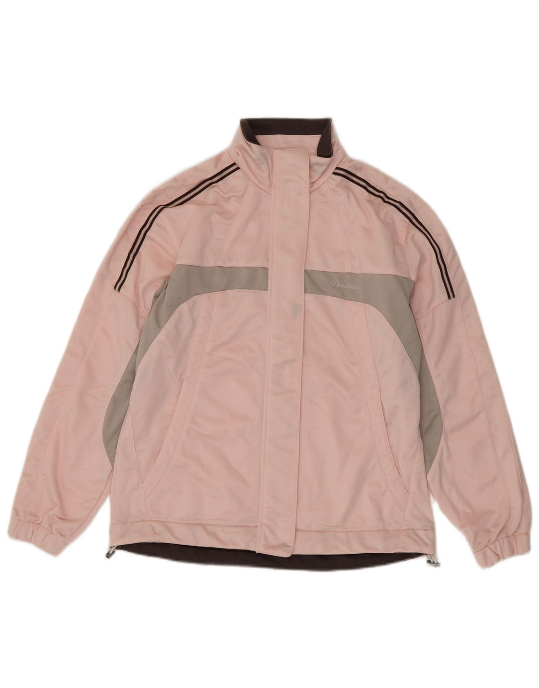Diadora Womens Tracksuit Top Jacket IT 42 Medium Pink Colourblock Polyester