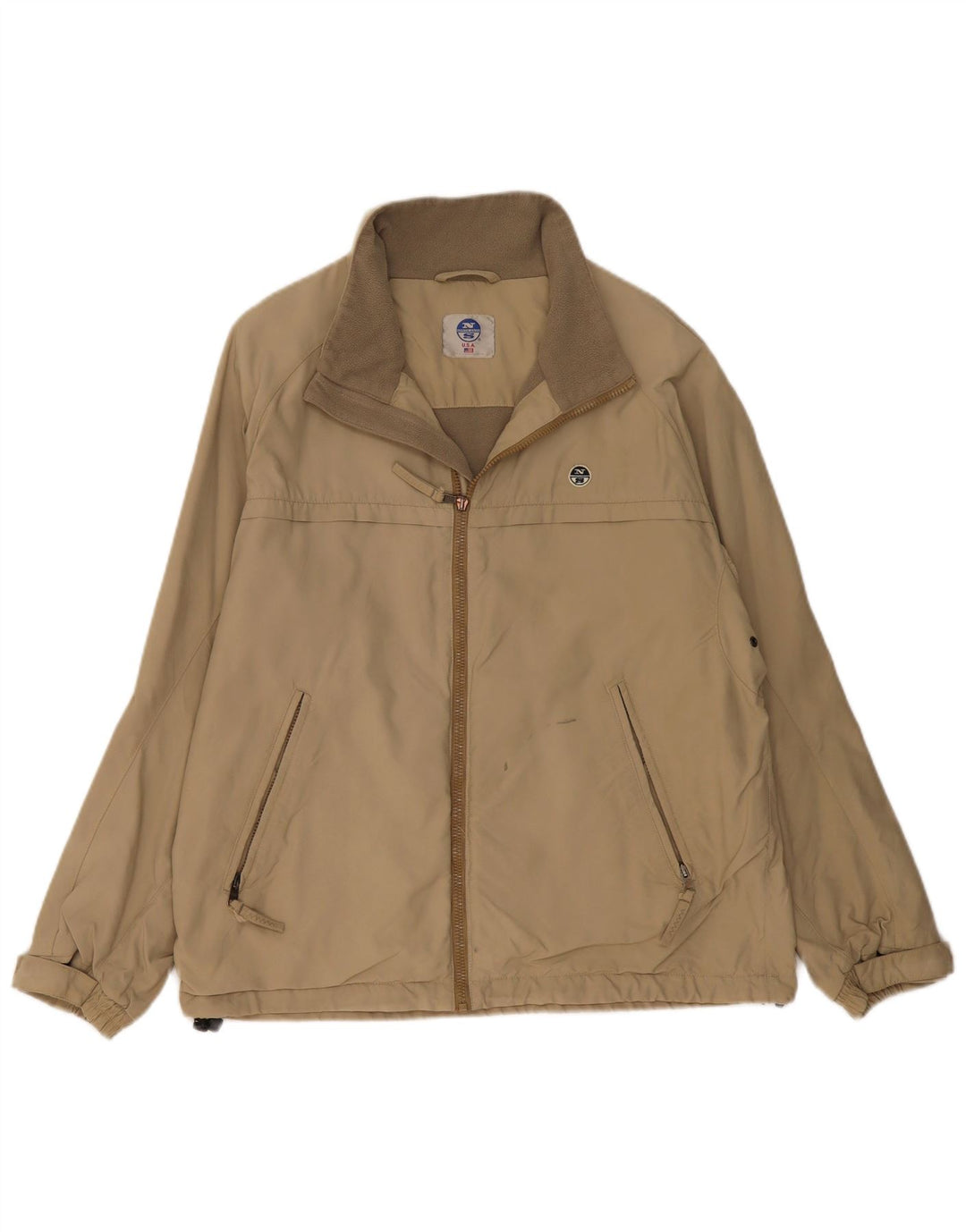 North Sails Mens Windbreaker Jacket UK 38 Medium Beige Polyamide