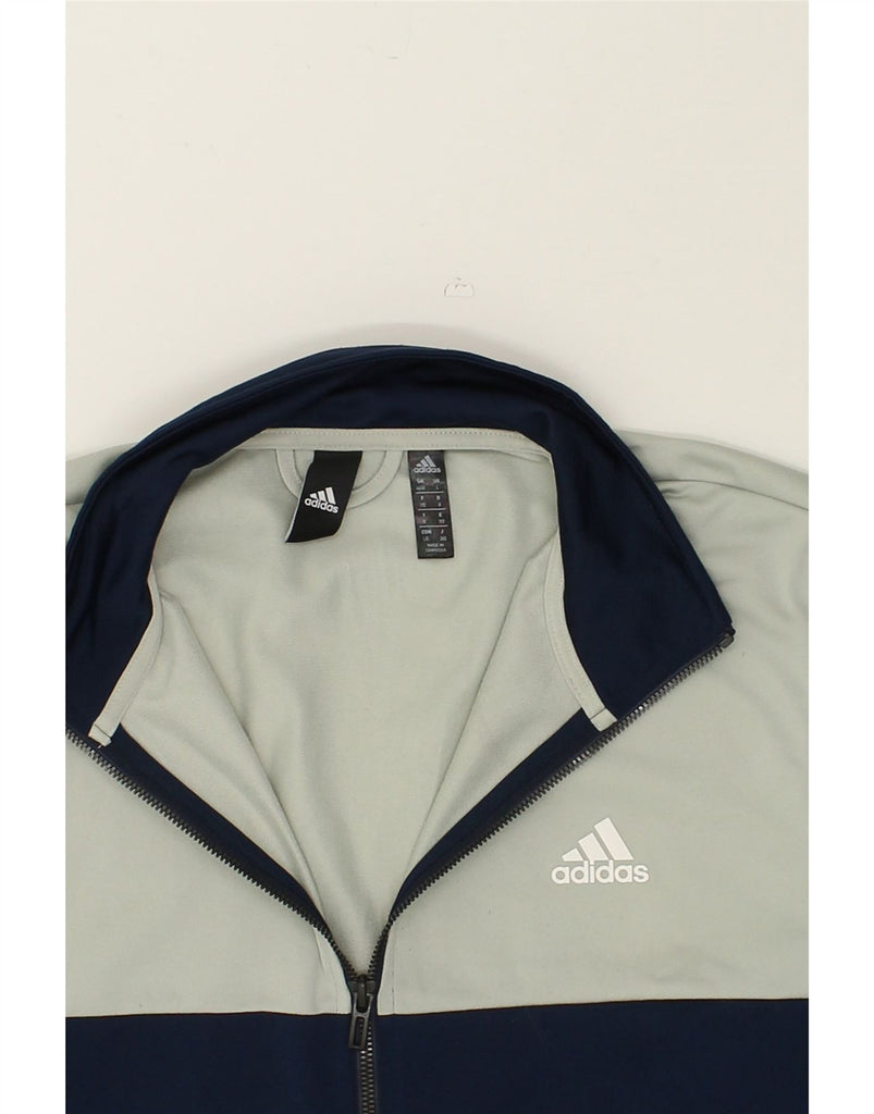 ADIDAS Mens Tracksuit Top Jacket Large Navy Blue Colourblock Polyester | Vintage Adidas | Thrift | Second-Hand Adidas | Used Clothing | Messina Hembry 