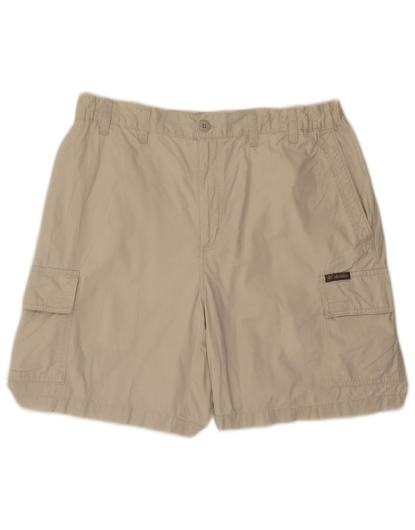 COLUMBIA Mens Cargo Shorts W32 Medium Beige Cotton