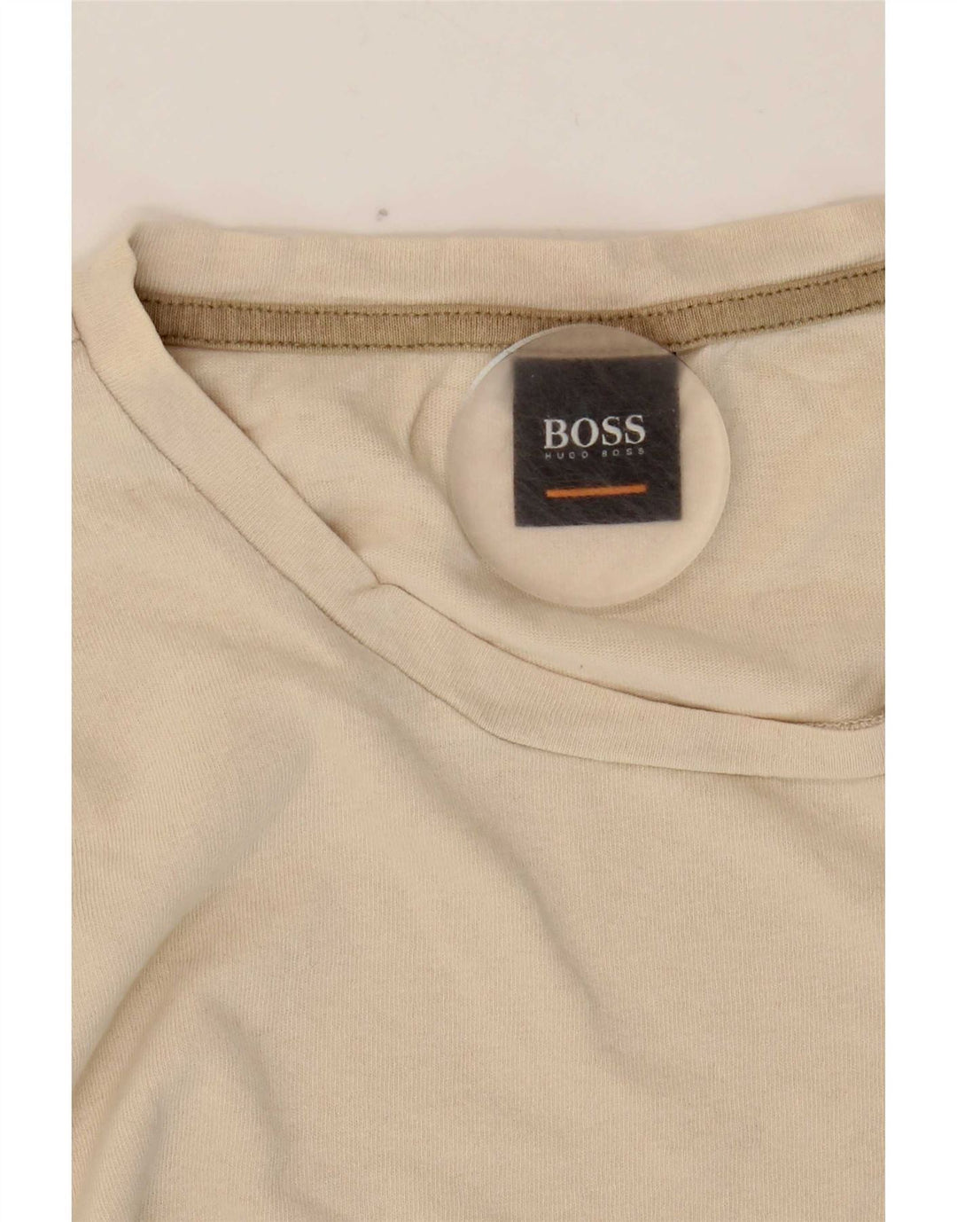 Hugo Boss Mens T-Shirt Top XL Beige Cotton