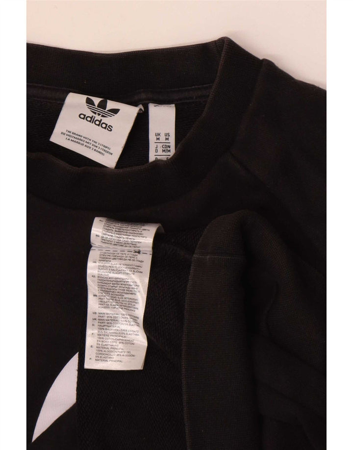 Adidas Mens Graphic Sweatshirt Jumper Medium Black Cotton