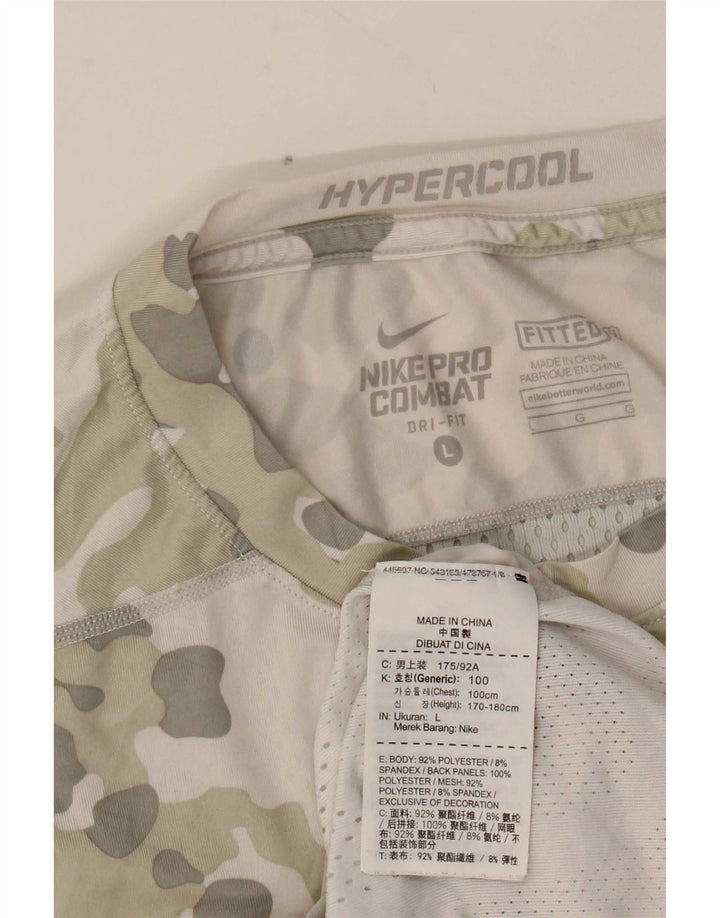 Nike Mens Dri Fit Graphic T-Shirt Top Large Grey Camouflage Polyester