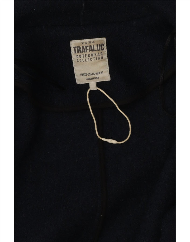 Zara Womens Oversized Overcoat UK 6 XS Navy Blue