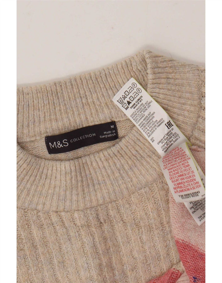 Marks & Spencer Womens Crew Neck Jumper Sweater UK 14 Medium Multicoloured