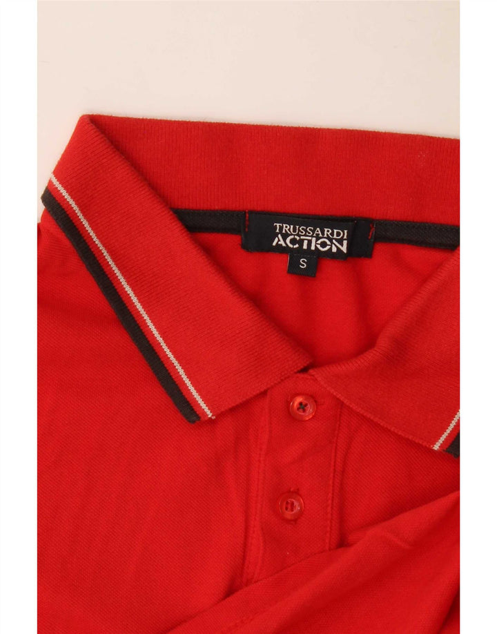 Trussardi Mens Polo Shirt Small Red Striped