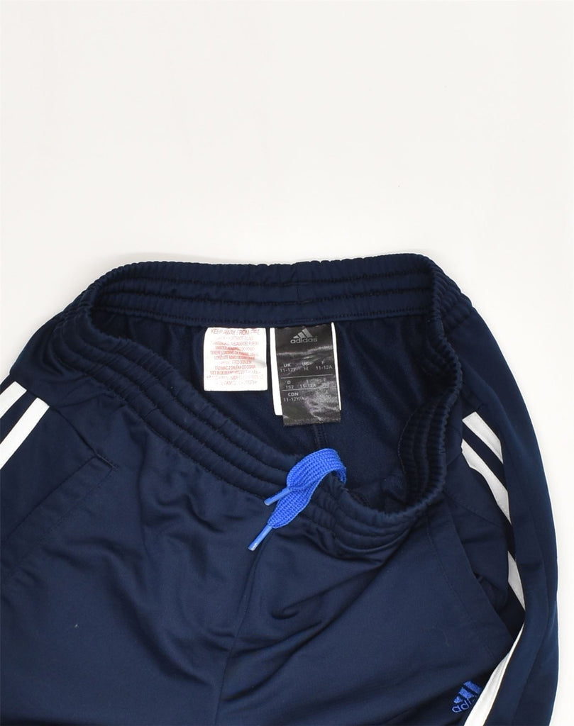 ADIDAS Boys Tracksuit Trousers Joggers 11-12 Years Navy Blue Polyester | Vintage Adidas | Thrift | Second-Hand Adidas | Used Clothing | Messina Hembry 