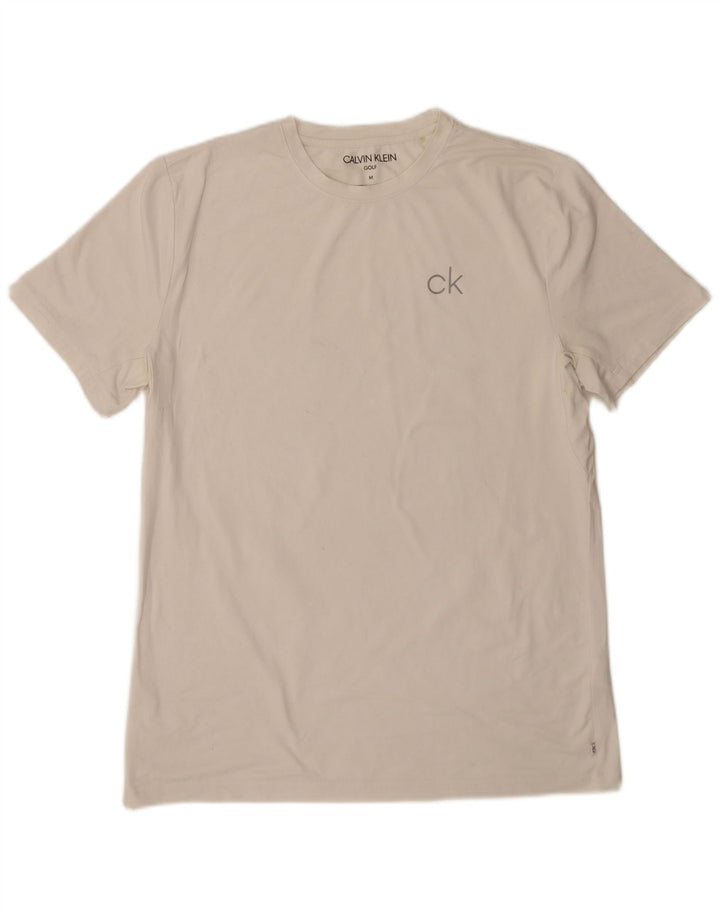Calvin Klein Mens T-Shirt Top Medium White Polyester