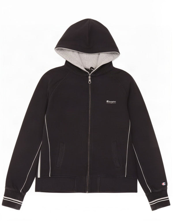 Champion Womens Heritage Classics Zip Hoodie Sweater UK 18 XL Black Cotton