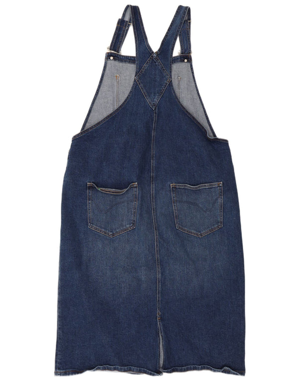 White Stuff Womens Denim Dungaree Dress UK 20 2XL Blue Cotton
