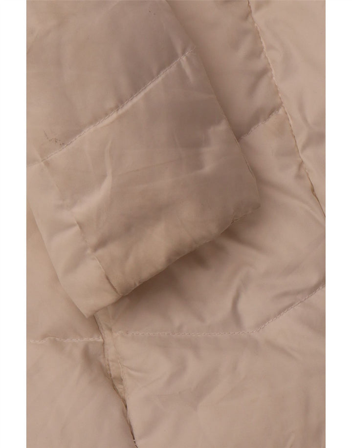 TOMMY HILFIGER Womens Hooded Padded Jacket UK 12 Medium White Polyester