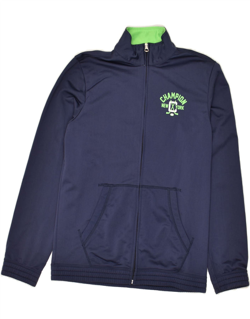 CHAMPION Boys Tracksuit Top Jacket 13-14 Years XL Navy Blue Polyester | Vintage Champion | Thrift | Second-Hand Champion | Used Clothing | Messina Hembry 