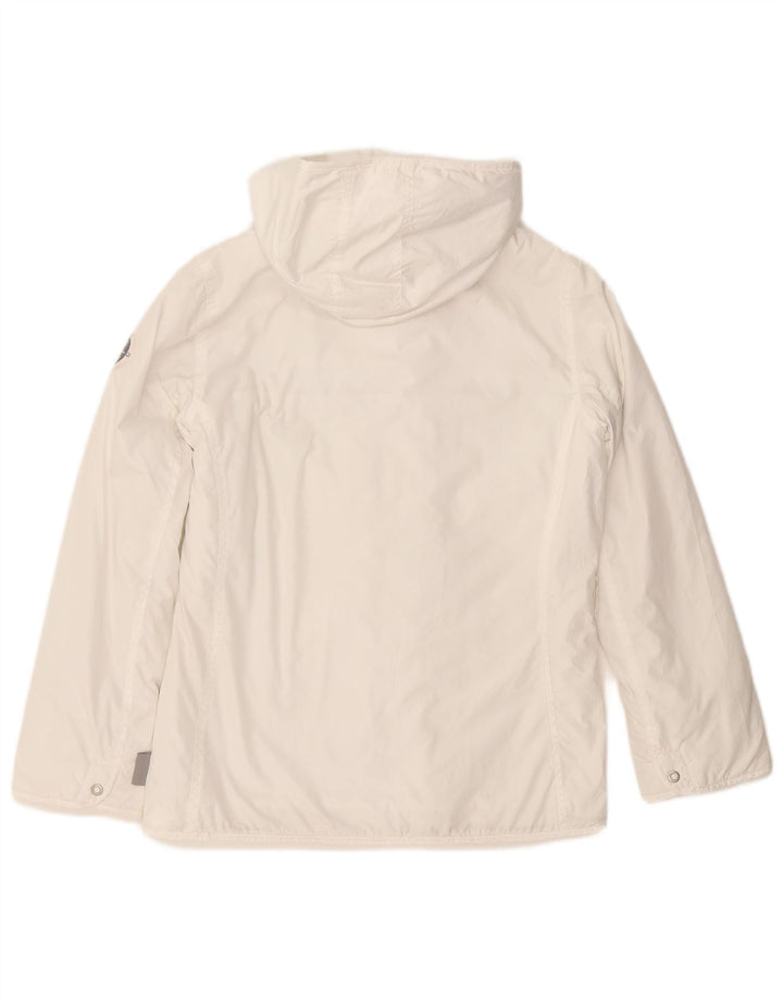 CHAMPION Girls Hooded Windbreaker Jacket 13-14 Years XL White Polyester