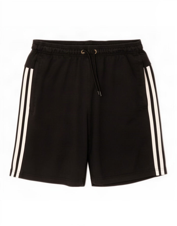 Adidas Womens Sport Shorts UK 12 Medium Black Cotton