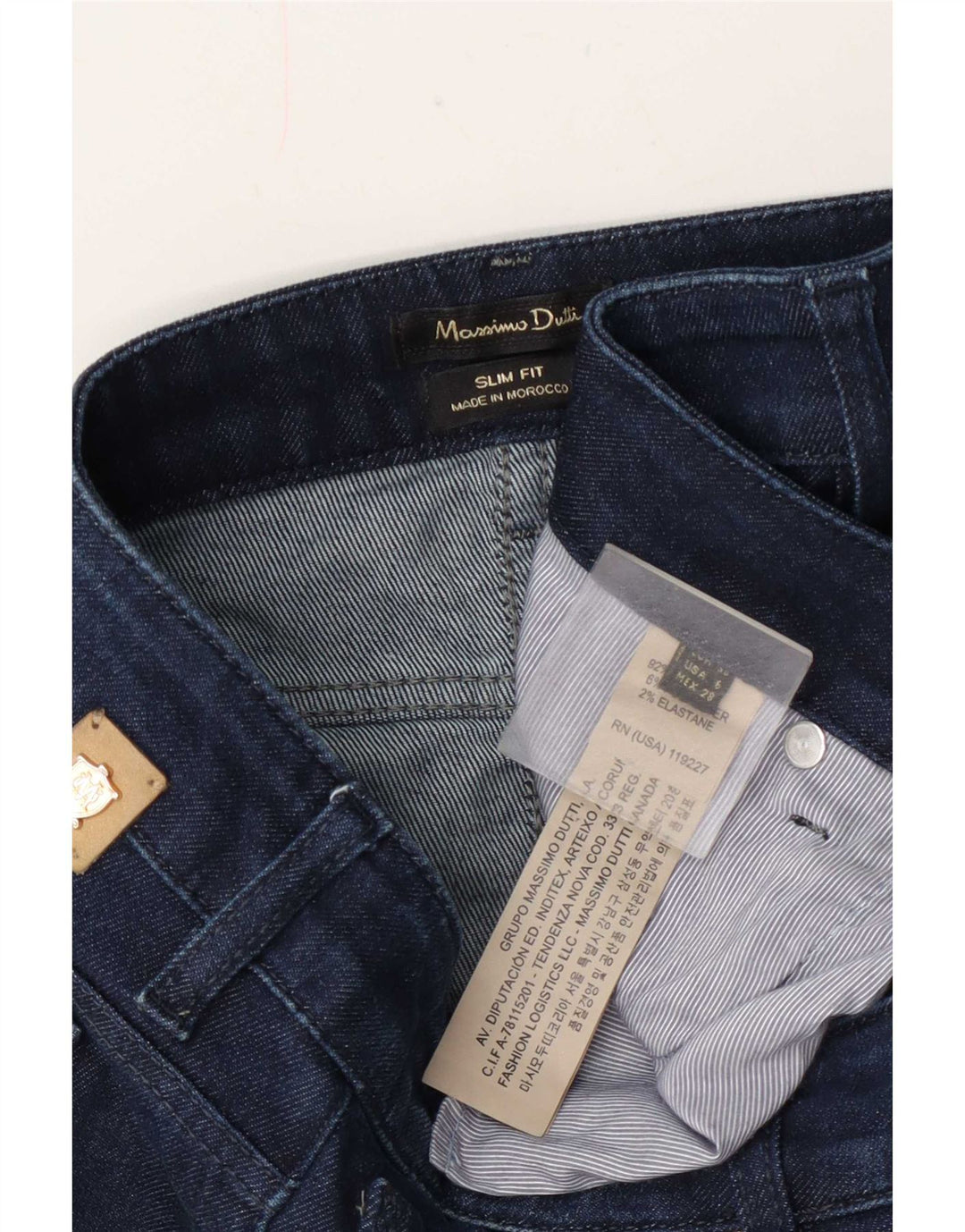 Massimo Dutti Womens Slim Jeans EU 38 Small W28 L27 Navy Blue Cotton