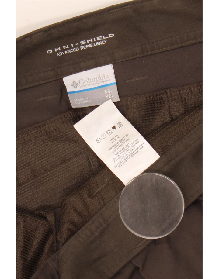 Columbia Mens Omni-Shield Straight Cargo Trousers W34 L32 Brown Nylon