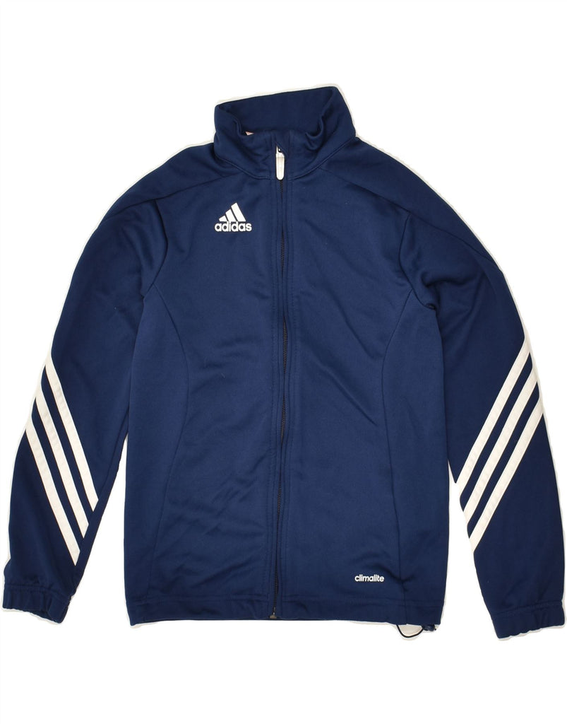 ADIDAS Boys Tracksuit Top Jacket 7-8 Years Navy Blue Polyester | Vintage Adidas | Thrift | Second-Hand Adidas | Used Clothing | Messina Hembry 