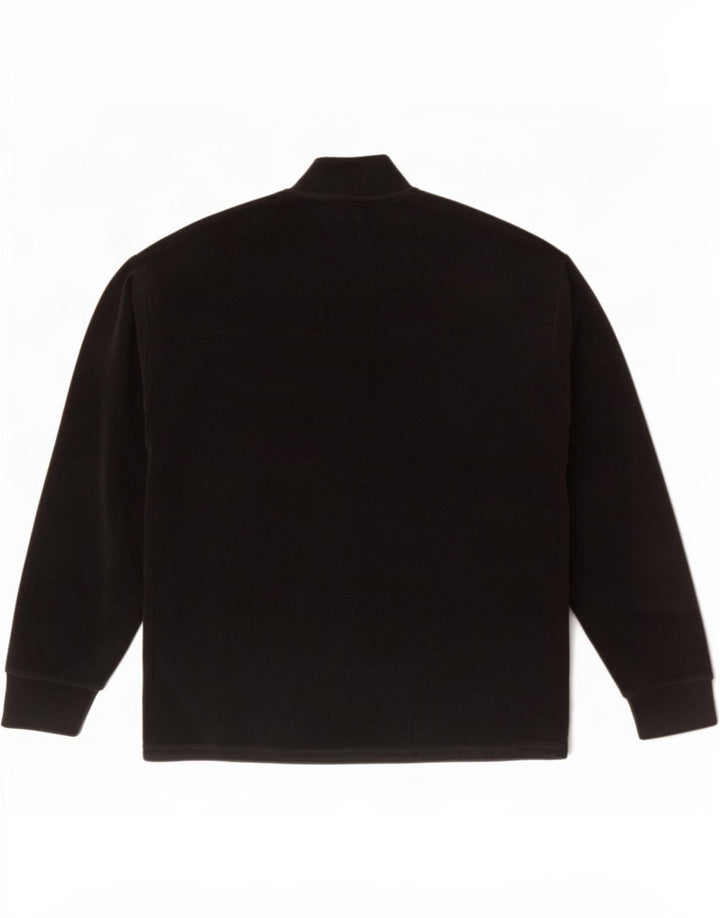 Fila Mens Zip Neck Fleece Jumper Small Black