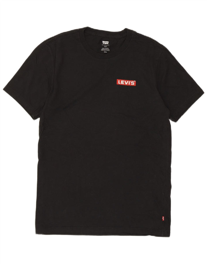 LEVI'S Mens Slim Fit T-Shirt Top Medium Black Cotton