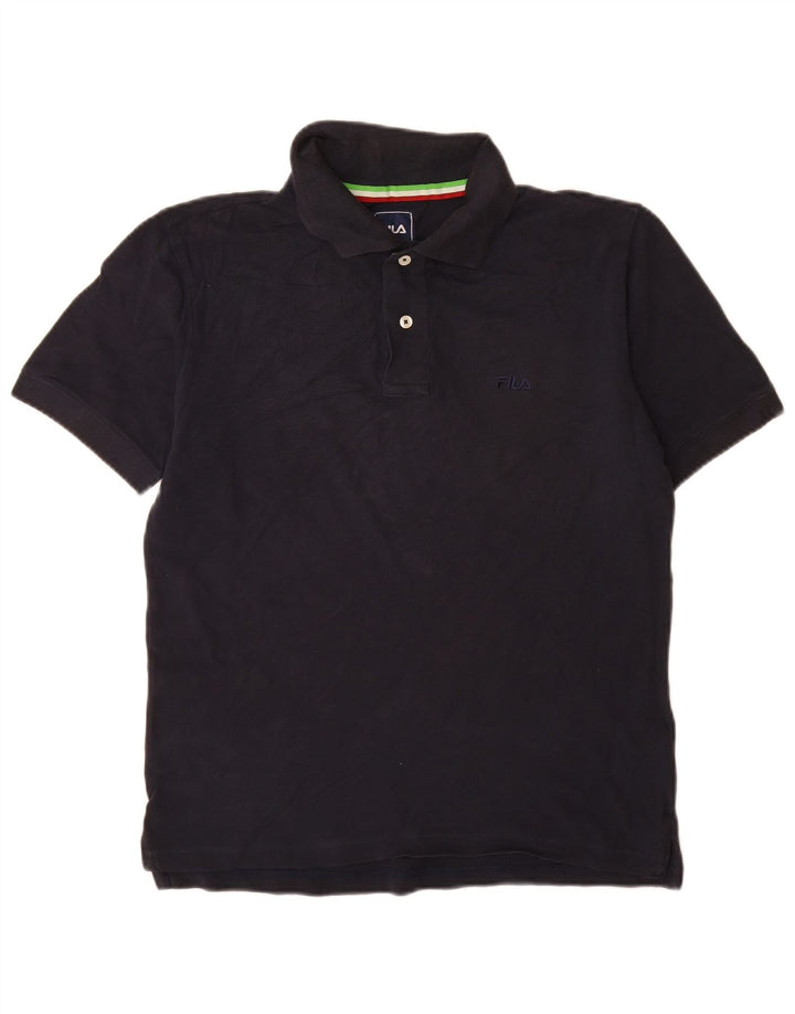 Fila Mens Polo Shirt IT 48 Small Navy Blue Cotton