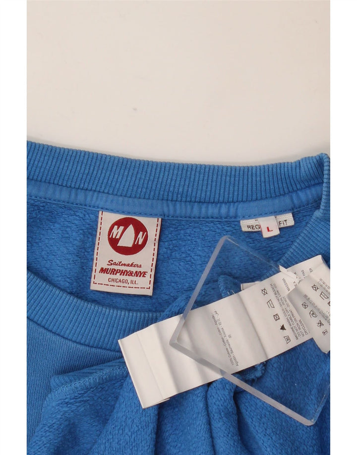 MURPHY & NYE Mens Sailmakers Graphic Sweatshirt Jumper Large Blue