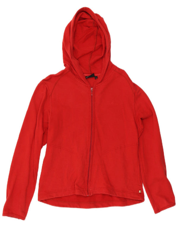 Lotto Womens Zip Hoodie Sweater UK 10 Small Red Cotton