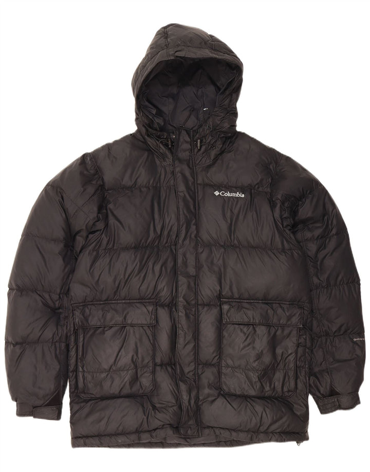 Columbia Mens Omni-Shield Hooded Padded Jacket UK 38 Medium Black Nylon