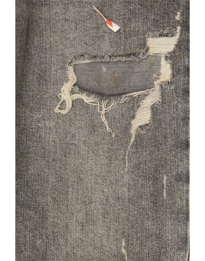 Zara Mens Distressed Slim Jeans EU 42 Large W32 L29 Grey