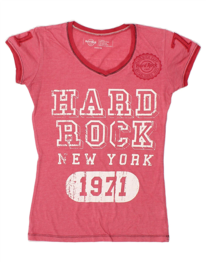 HARD ROCK CAFE Womens Juniors Fit Graphic T-Shirt Top UK 6 XS Red Cotton | Vintage Hard Rock Cafe | Thrift | Second-Hand Hard Rock Cafe | Used Clothing | Messina Hembry 