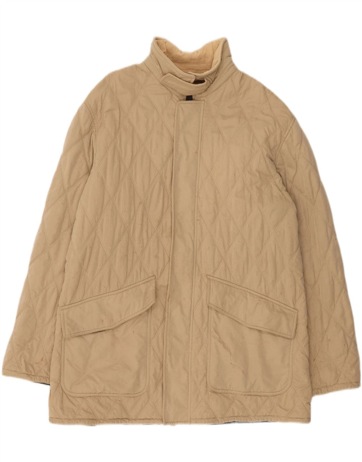 MARINA YACHTING Mens Quilted Jacket IT 56 3XL Beige Vintage Marina Yachting and Second-Hand Marina Yachting from Messina Hembry 