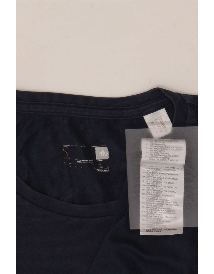 Adidas Mens Graphic T-Shirt Top Small Navy Blue Cotton