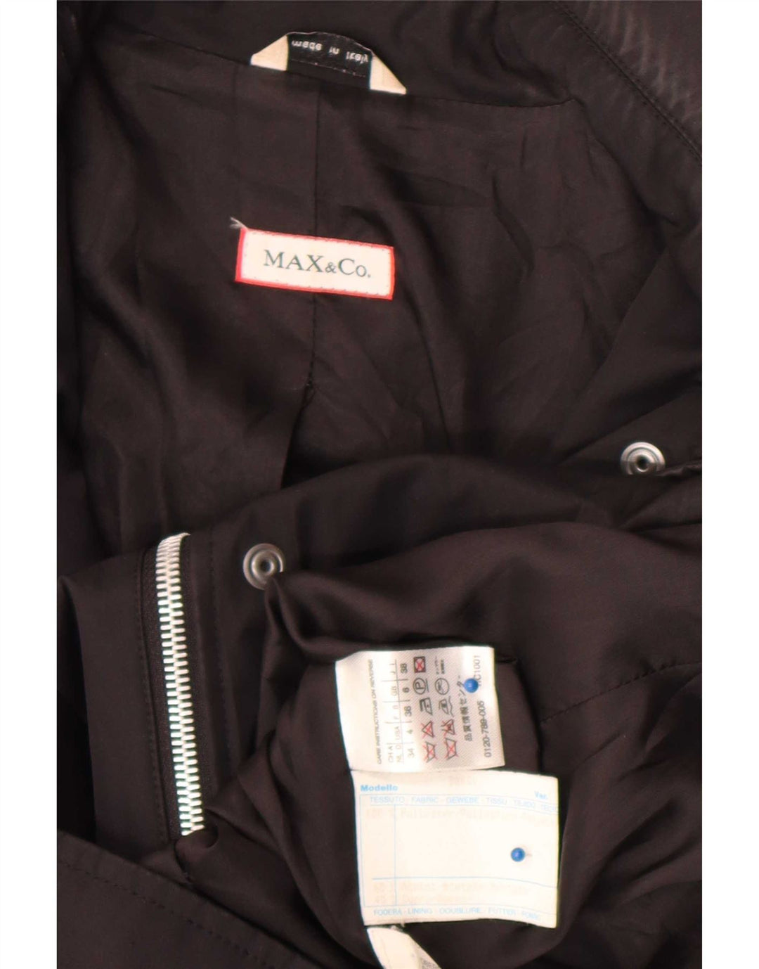 Max & Co. Womens Bomber Jacket UK 6 XS Black Polyester