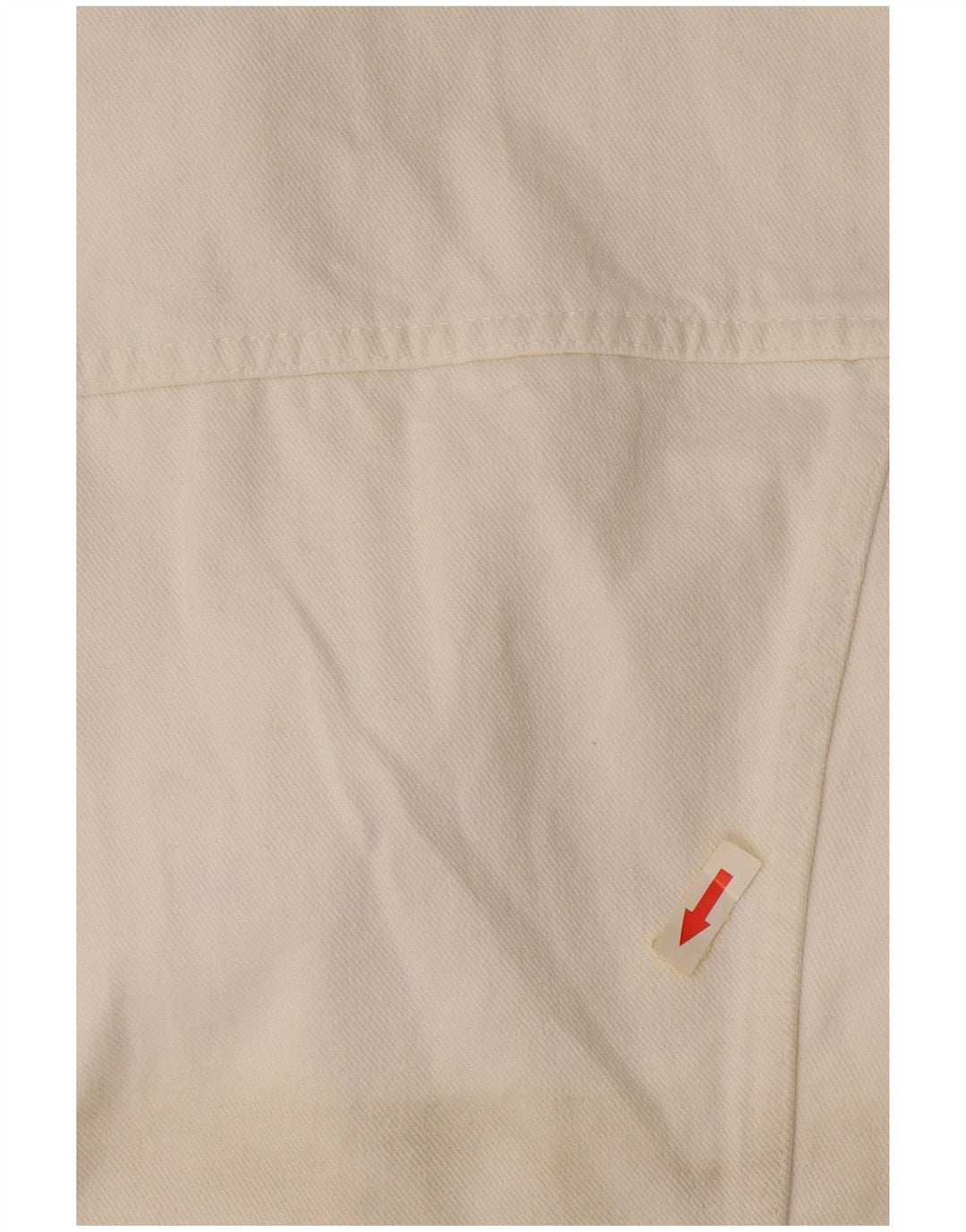 Indian Motocycle Womens Crop Denim Jacket UK 14 Large White Cotton