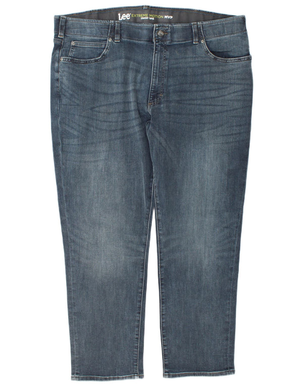 Lee Mens Extreme Motion Straight Tapered Jeans W42 L30 Blue Cotton