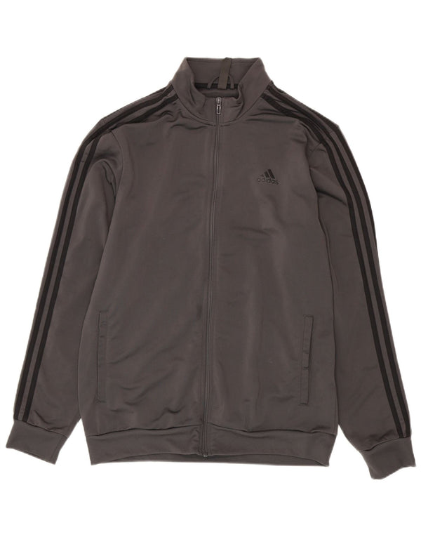 Adidas Mens Tracksuit Top Jacket Large Grey Polyester