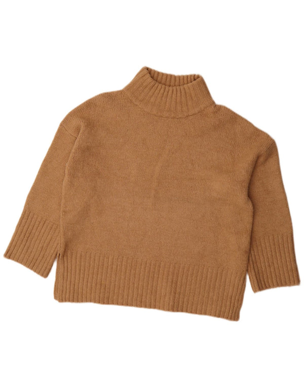 Topshop Womens Oversized Turtle Neck Jumper Sweater UK 12 Medium Brown