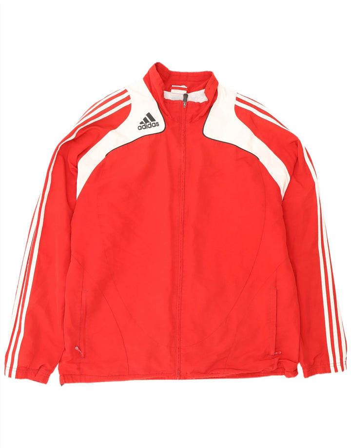 ADIDAS Mens Rain Jacket UK 48/50 XL Red Colourblock Polyester