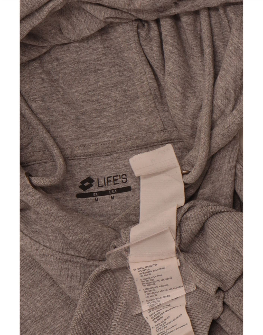 LOTTO Womens Hoodie Jumper UK 14 Medium Grey Cotton