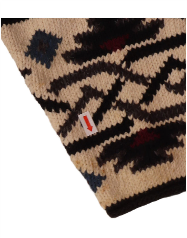 Vintage Womens Graphic Cardigan Sweater UK 10 Small Multicoloured Bohemian