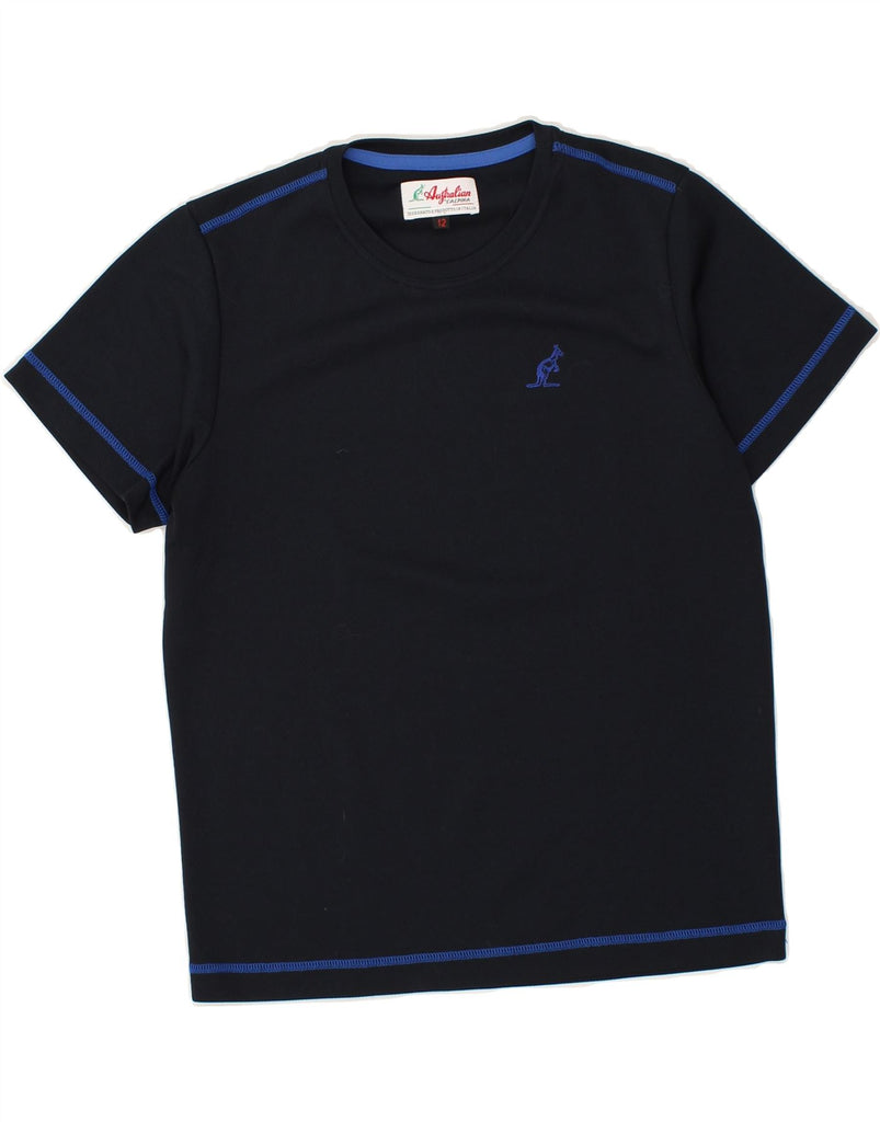 AUSTRALIAN L'ALPINA Boys T-Shirt Top 11-12 Years Navy Blue Polyester | Vintage AUSTRALIAN L'ALPINA | Thrift | Second-Hand AUSTRALIAN L'ALPINA | Used Clothing | Messina Hembry 