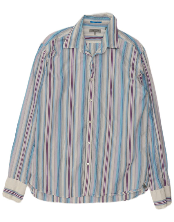 Ted Baker Mens Shirt Size 5 XL Multicoloured Striped Cotton