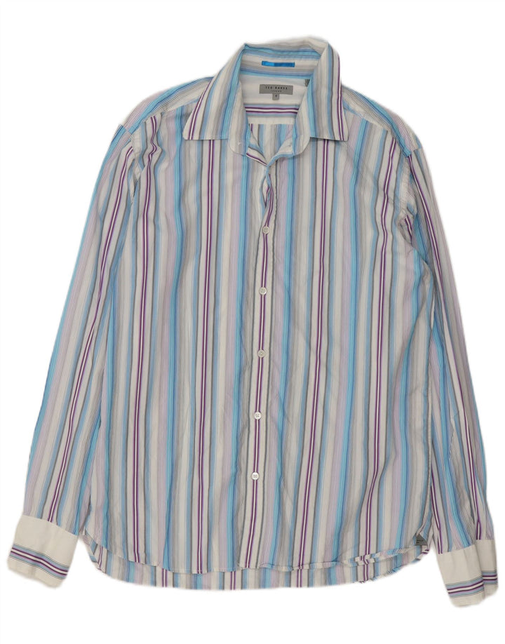 Ted Baker Mens Shirt Size 5 XL Multicoloured Striped Cotton