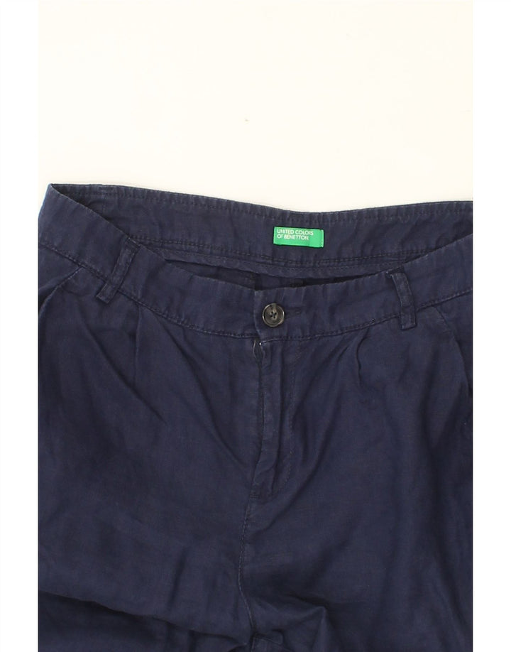 BENETTON Womens Pegged Chino Trousers W30 L25  Navy Blue Vintage Benetton and Second-Hand Benetton from Messina Hembry 