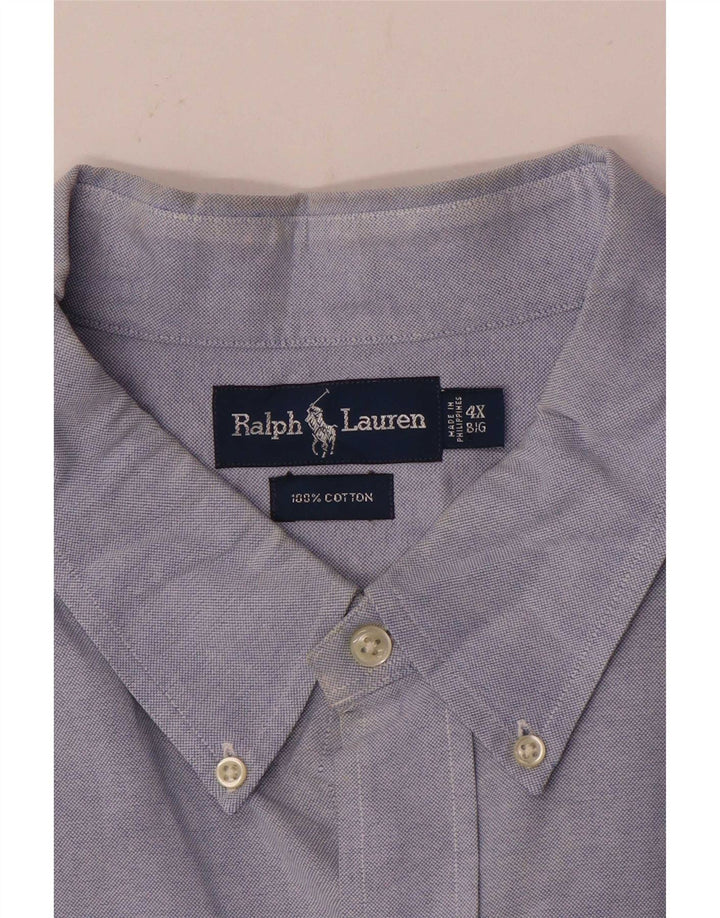 Ralph Lauren Mens Big Shirt 4XL Blue Cotton