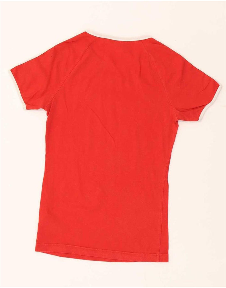 Adidas Womens T-Shirt Top EU 38 Medium Red Cotton