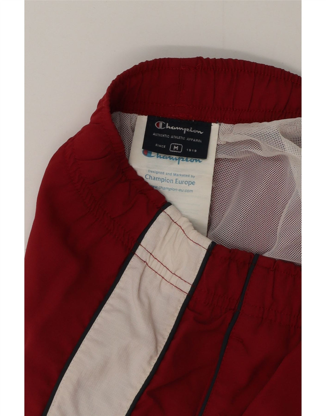 Champion Mens Swimming Shorts Medium Burgundy Colourblock Polyester