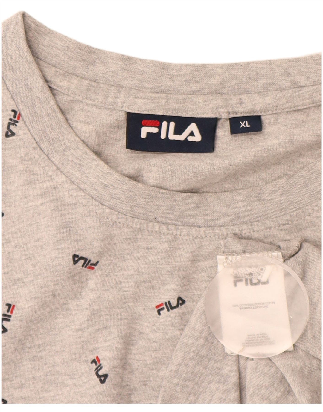 Fila Mens Graphic T-Shirt Top XL Grey Flecked Cotton